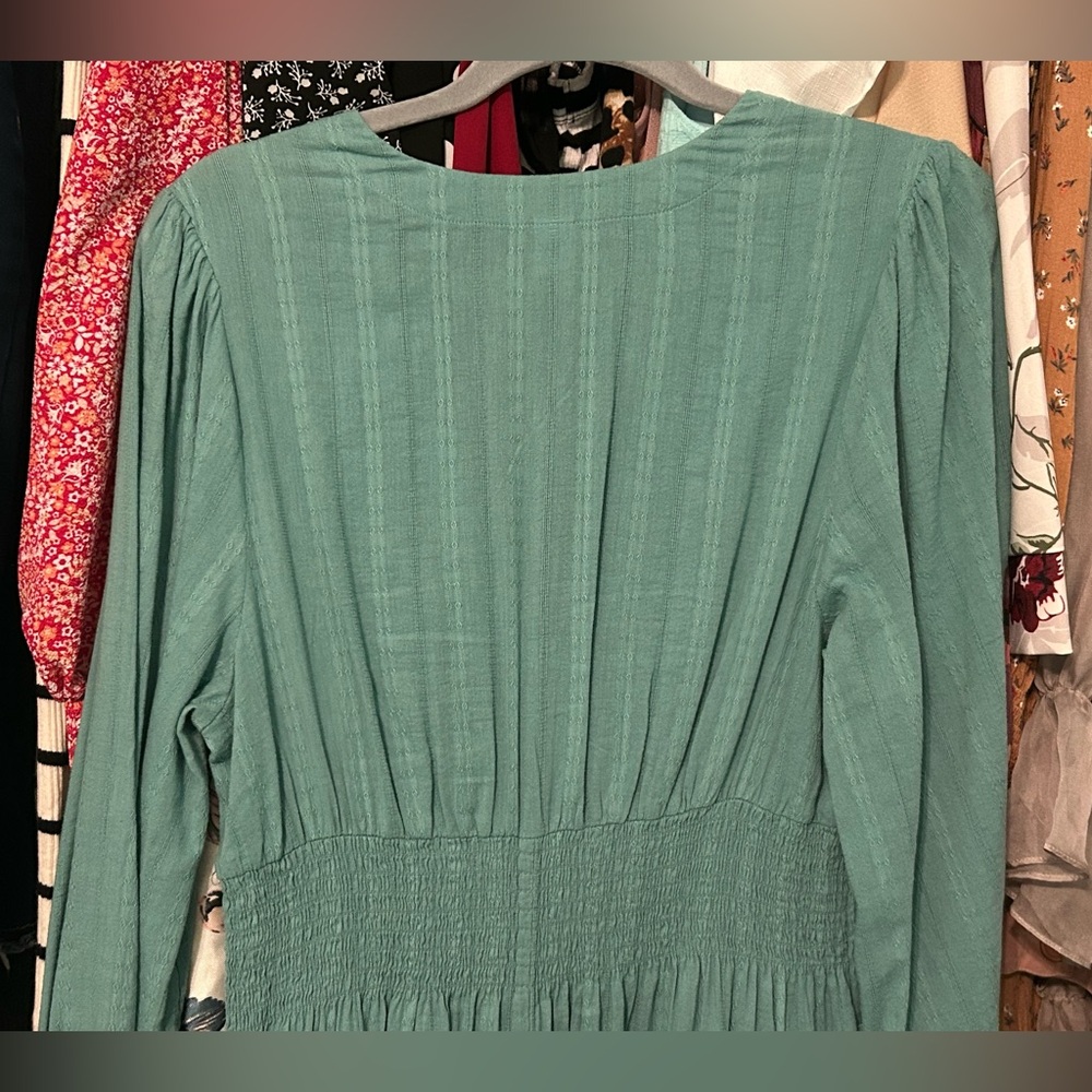 Old Navy Teal Green Long Sleeve Dress - Picture 9 of 11